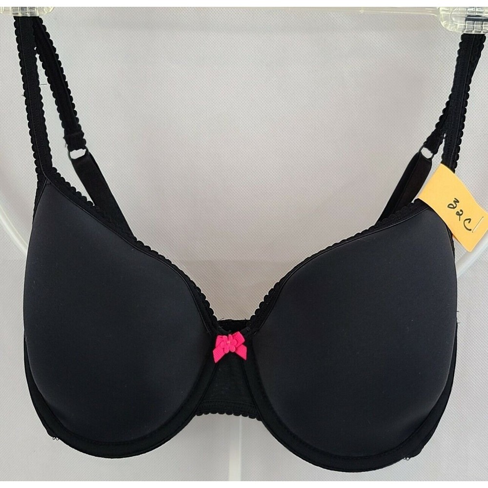 32C Black Lightly Padded Underwire Demi Bra